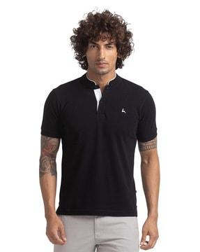 men regular fit henley-neck t-shirt