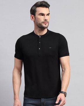 men regular fit henley-neck t-shirt