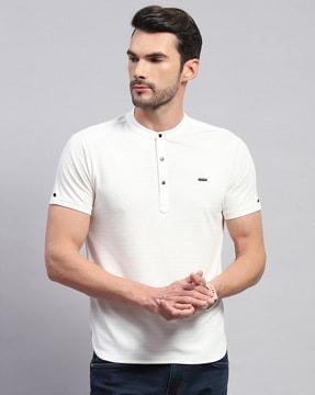 men regular fit henley-neck t-shirt