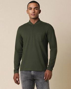 men regular fit henley t-shirt with patch pocket