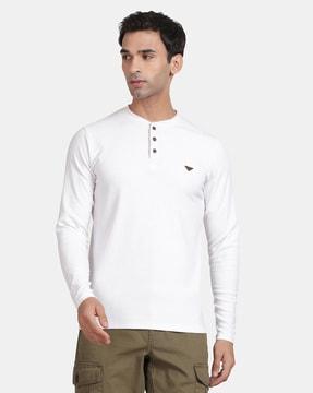 men regular fit henley t-shirt