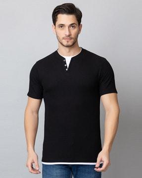 men regular fit henley t-shirt