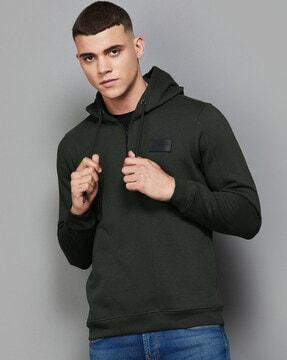 men regular fit hoodie with drawstring