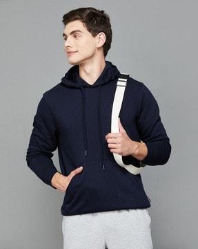 men regular fit hoodie with kangaroo pocket