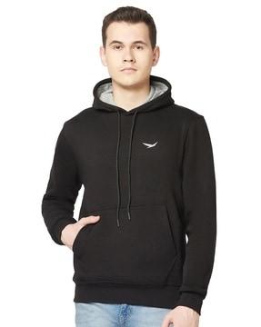 men regular fit hoodie with kangaroo pocket