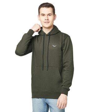 men regular fit hoodie with kangaroo pocket