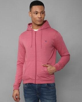 men regular fit hoodie with split-kangaroo pockets