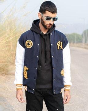 men regular fit jacket with button closure