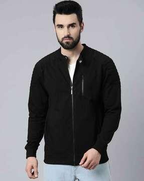 men regular fit jacket with zip-front