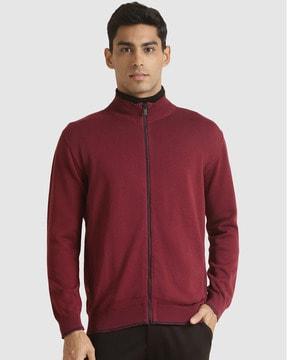 men regular fit jacket with zip-front