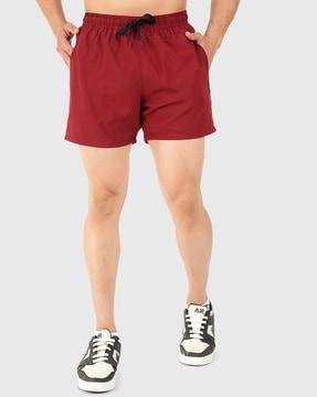 men regular fit knit shorts with insert pockets