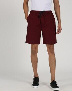 men regular fit knit shorts with insert pockets