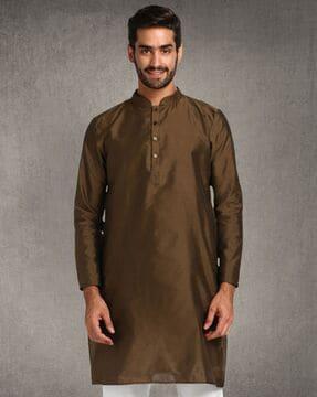 men regular fit long kurta