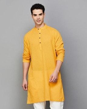 men regular fit long kurta