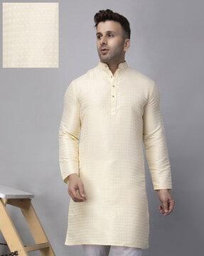 men regular fit long kurta