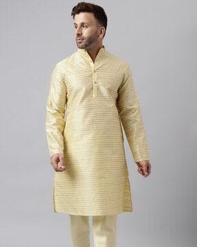 men regular fit long kurta