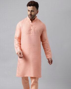 men regular fit long kurta