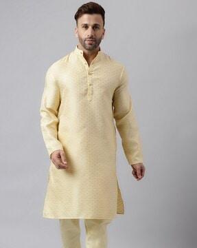 men regular fit long kurta