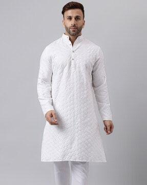 men regular fit long kurta