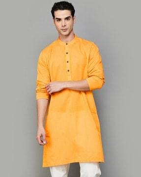 men regular fit long kurta