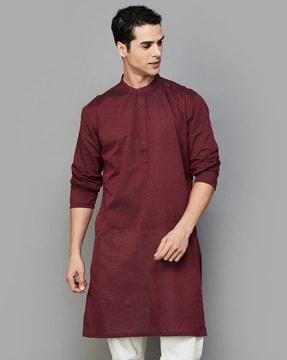 men regular fit long kurta