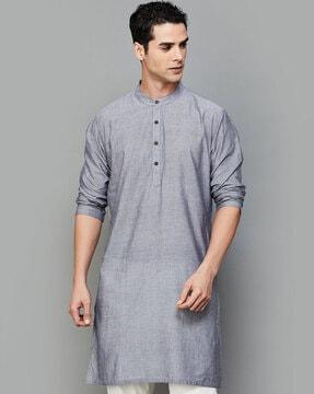 men regular fit long kurta