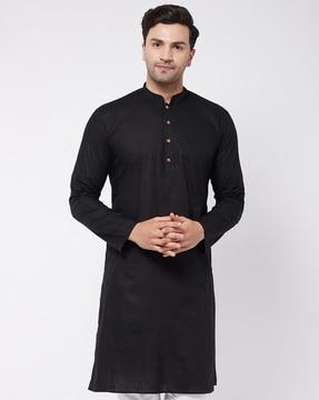 men regular fit long kurta