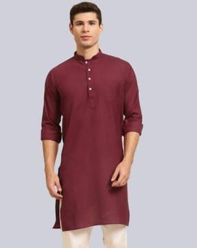 men regular fit long kurta