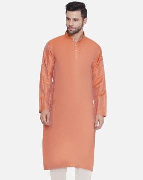 men regular fit long kurta