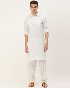 men regular fit long kurta