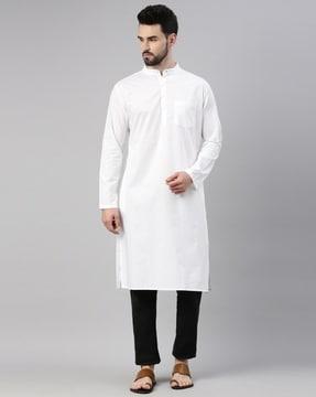 men regular fit long kurta