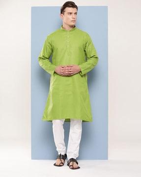 men regular fit long kurta