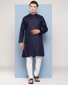 men regular fit long kurta