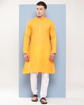 men regular fit long kurta