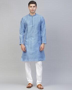 men regular fit long kurta