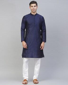 men regular fit long kurta