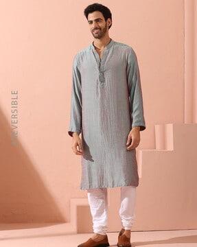 men regular fit long kurta