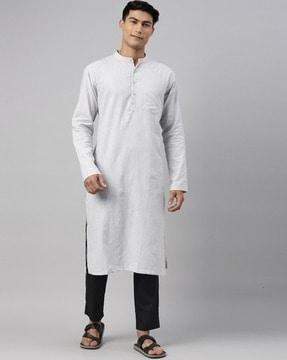 men regular fit long kurta