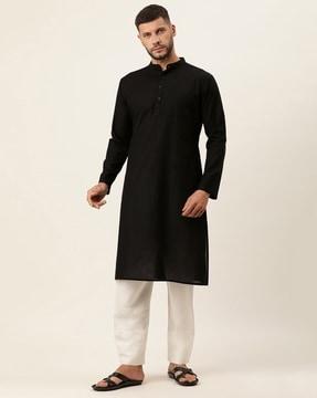 men regular fit long kurta