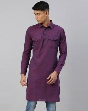 men regular fit long kurta