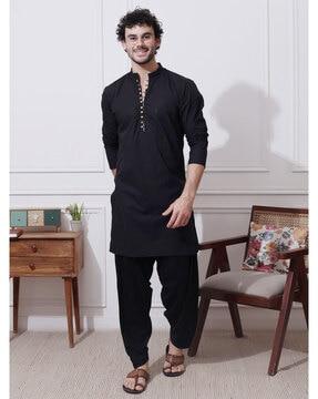 men regular fit long kurta