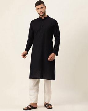 men regular fit long kurta