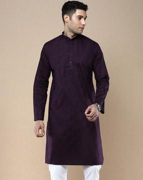 men regular fit long kurta