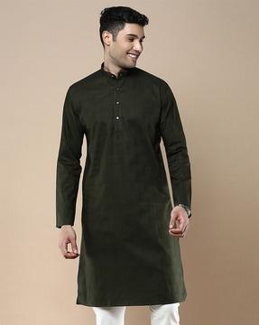 men regular fit long kurta