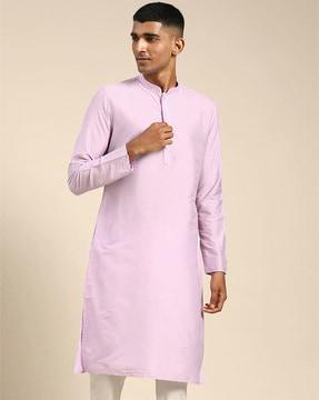 men regular fit long kurta