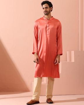 men regular fit long kurta