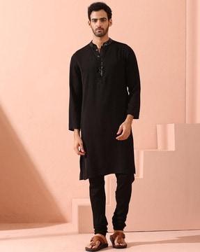 men regular fit long kurta