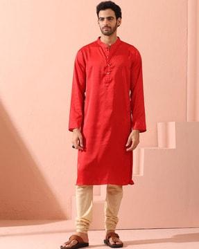 men regular fit long kurta