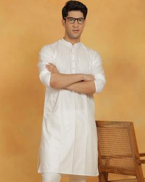 men regular fit mandarin-neck kurta