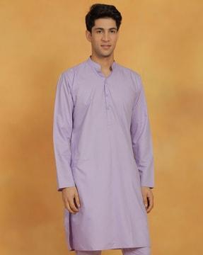 men regular fit mandarin-neck kurta